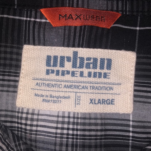 White and black plaid dress up button up shirt - Picture 3 of 3